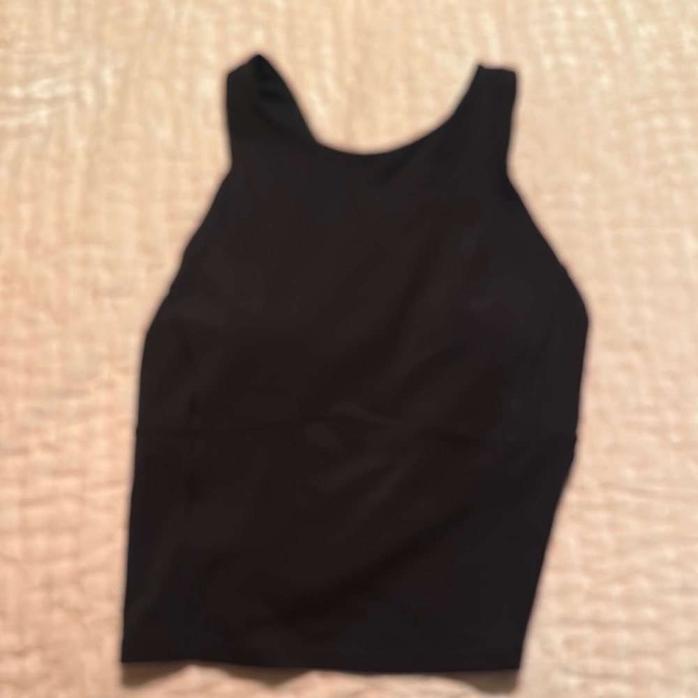 Lululemon Athletica Black and White Fitted Sleeveless Tank Top